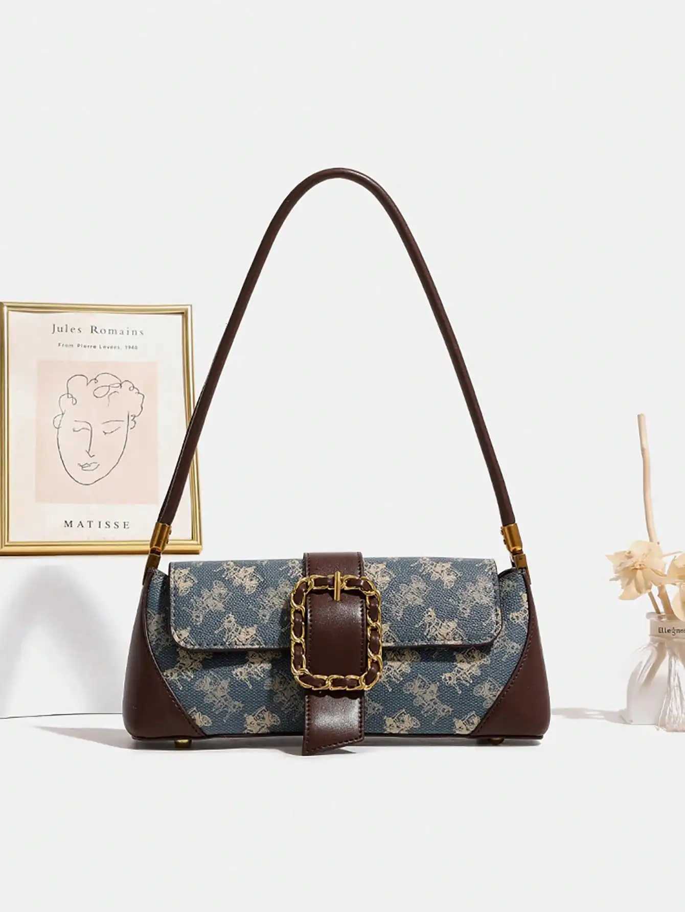 Double colorblocking autumn and winter versatile bag highend underarm bag niche design shoder bag for wen Y251022