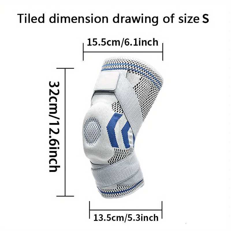 Professional Knee Sleeve 1 Pack Knee Brace with Adjustable Straps Patella Gel Pads Side StabilizersW251024