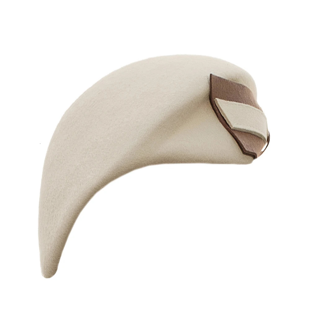 FS Black Beige Beret Cap With Bowknot Vintage Women Pillbox Hat High Quality Wool Fedoras Tea Party Dress Fascinators Hats 251023