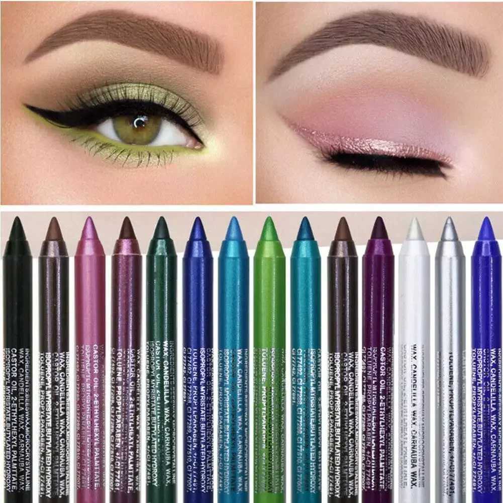 New 14 Colors Waterproof Eyeliner Pencil Pigment Brown Black Glitter Eyeiner Pen for Women Fashion Colors Eyes Makeup CosmeticsL251024