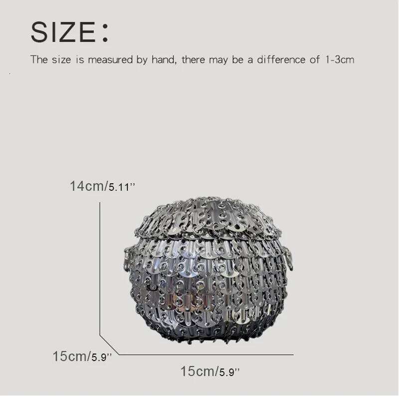 Designer Aesthetic Bags Women's Handmade Woven Sheet Metal Ball Shoulder Women Holiday Party Evening Bag