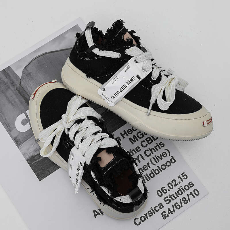 2025 New Tan Jianci Style Canvas Shoes for Women Thick Sole Versatile Ins Student Internet Celebrity Open Smile Sneakers