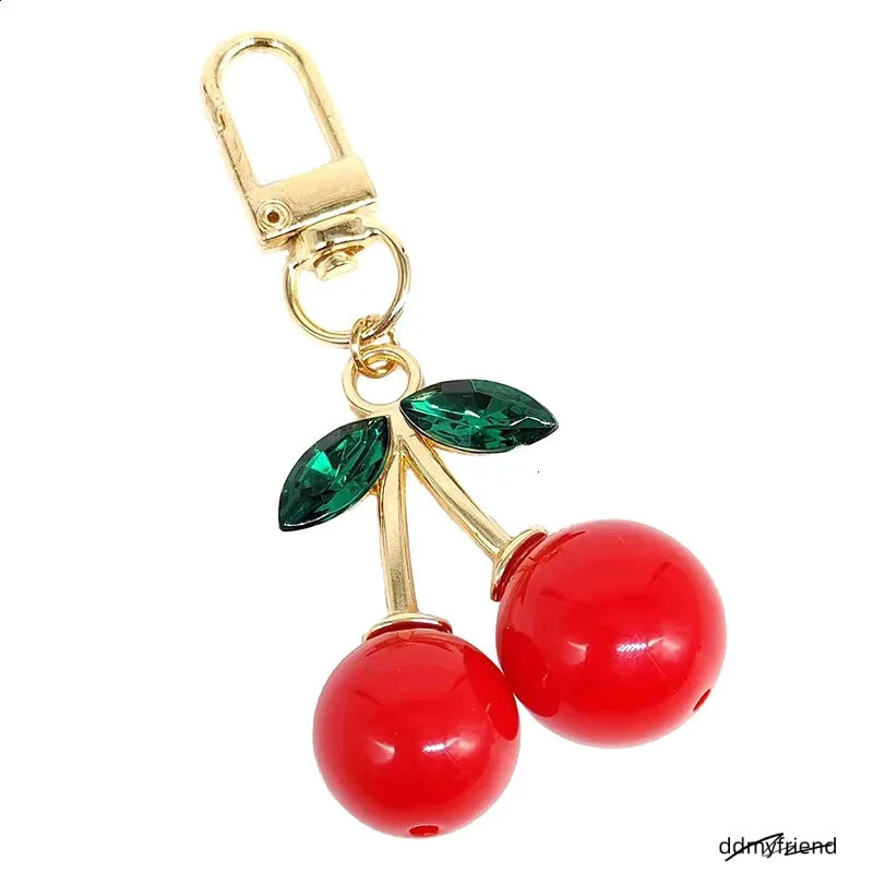 Trendy Alloy Cherry Keychain Charm Accessory Womens Bag Car Pendant Adornment Individualized Decoration For Women 240829 Ddmyfriend