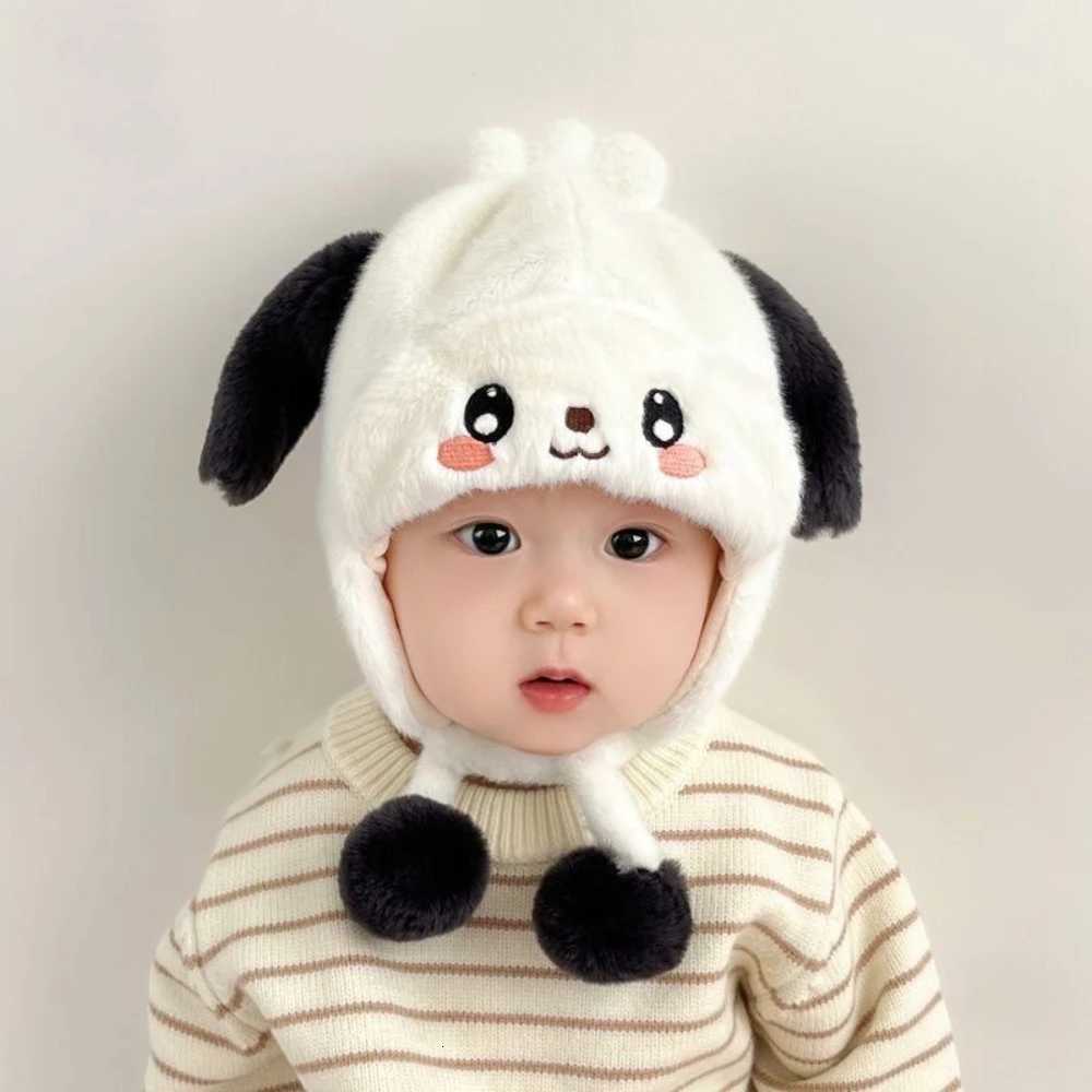 New Baby Winter Hats Cotton Warm Earmuffs Cartoon Beanie Solid Color Soft Skin Friendly Winter Cold Protection Warmth MINISOL251024