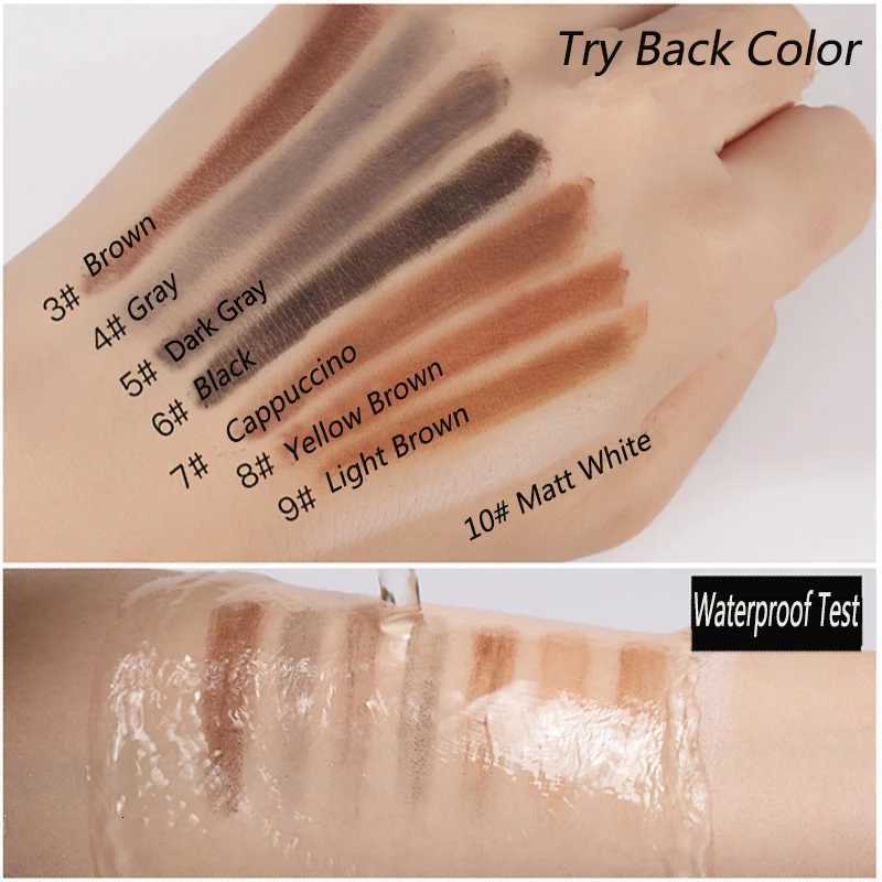 High Quality HAOZHUANG pull Eyebrow Pencil Black Makeup Wild Line Eyebrow Pencil Hard Core Flat Head pen White WaterproofL251024
