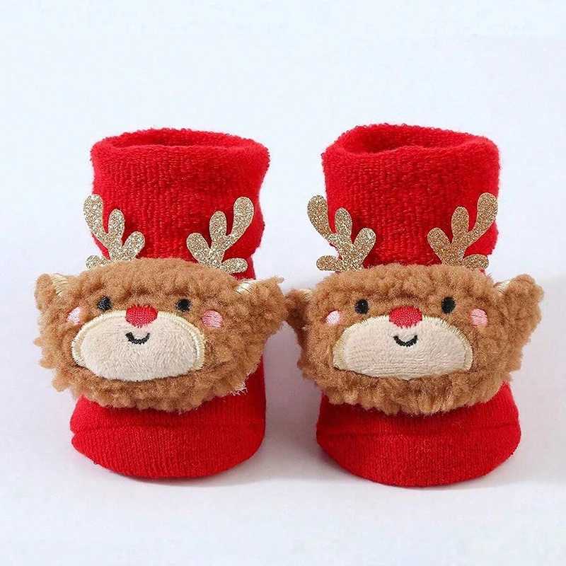 Kids Christmas Socks For 012Months Childrens Short Socks Girls Boys Winter Warm Cotton Toddler New Year Gift Santa Claus Socks J251024