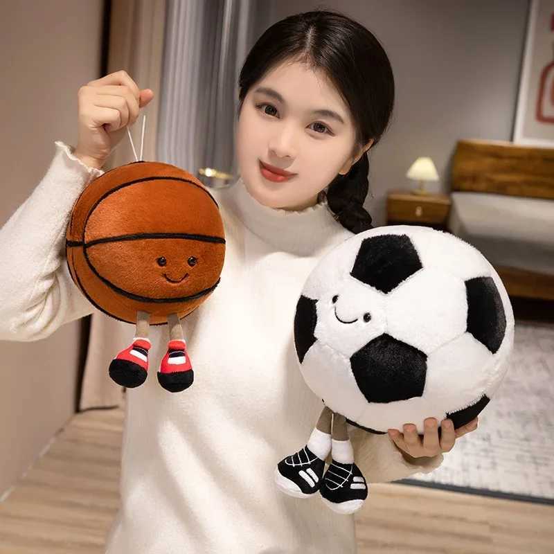 Ball Game Plush Toys Cute Simulation Basketball Plushies Football Stuffed Dolls Kaii Home Decor Kids Birthday Gifts Z251024