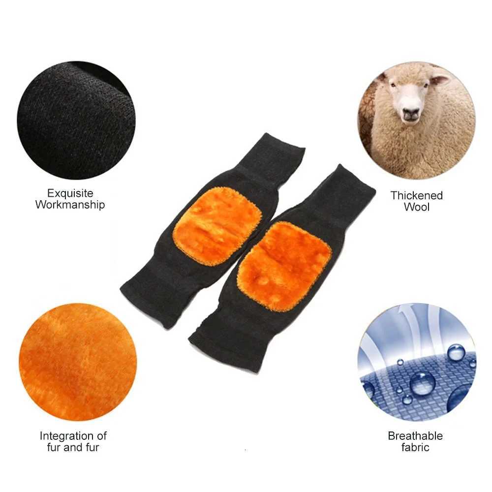 1 Pair Cashmere Winter Knee Brace Thermal Leg Knee Warmer Sleeve Unisex Wool KneePad Support for Joint Pain Tendonitis ArthritisW251024