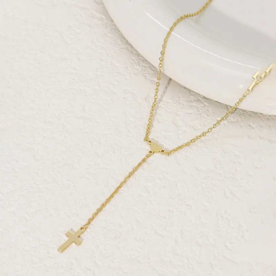 DGIDDK Simple Mini Heart Cross Pendant Stainl Steel Chain Y She Womens Necklace Party Fashion Jewelry AccoriesXJ251024