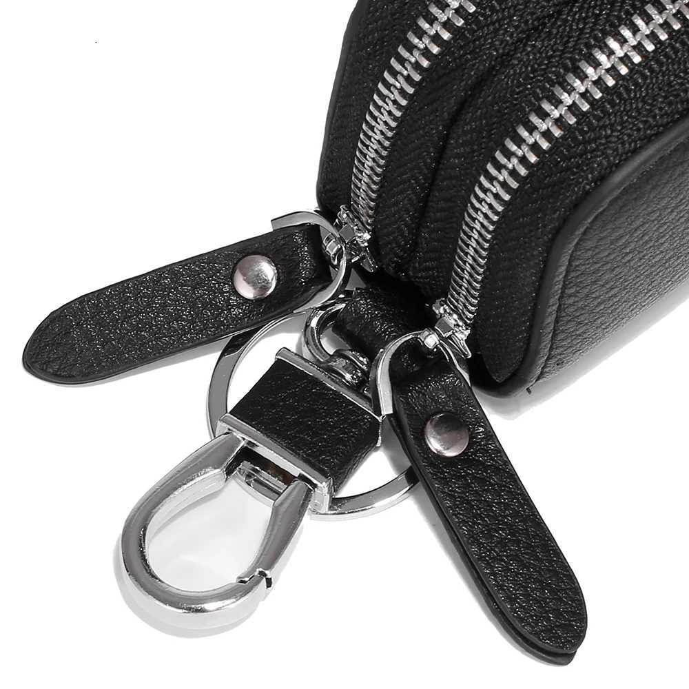 Split Leather Key Wallets Unisex Key Bag Men Car Key Holders Double Zipper Keychain Case Women Smart Housekeeper Z251023