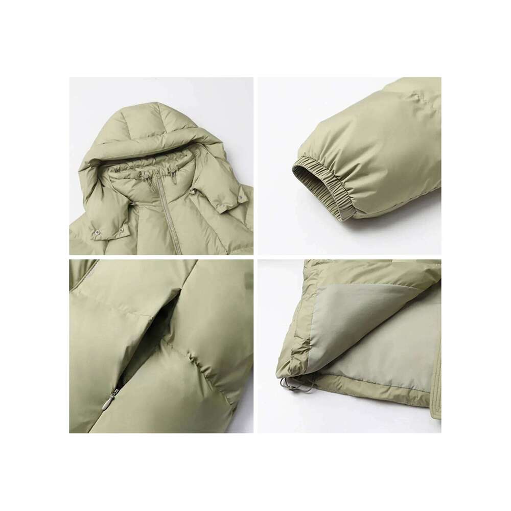 Women Coats Loose Solid Hooded 90 White Duck Female Down Medium Long Warm Jacket Autumn Winter 2025 Coats Designer Women