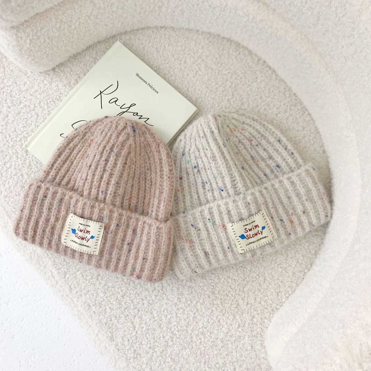 Colorful Woolen Knitted Hat for Children Pullover Cap Fashion Boys Girls Winter Crochet Bonnet Thicken Warm Baby Beanie 210YearL251024