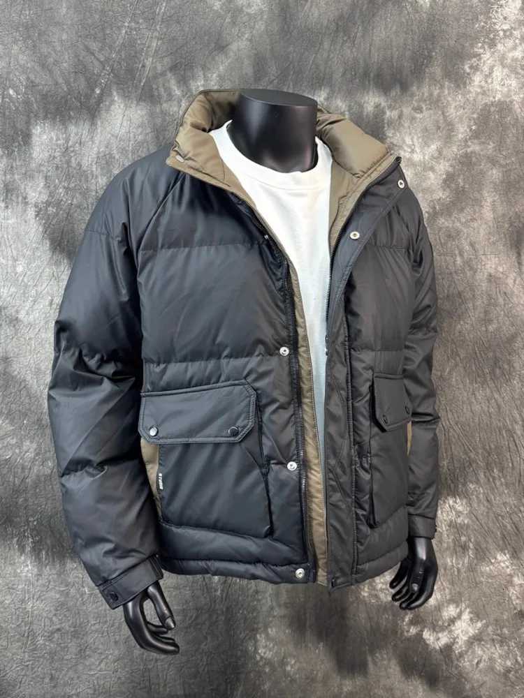 Mens Winter Thick Warm Down Jacket Stand Collar Casual Overcoat Big Pockets Outwear Coat Loose Fit Male Fashion Designer Jackets Z251024
