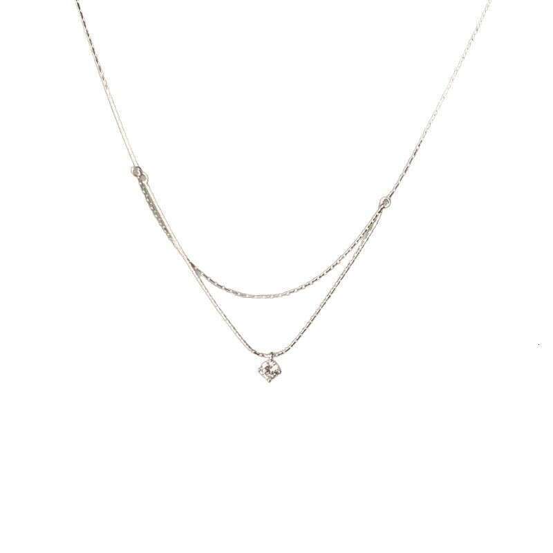 Necklace Designer luxury zircon pendant necklace Double Layer chain for Women men Exquisite Fashion High-End copper plated with silver Festival vacation gift