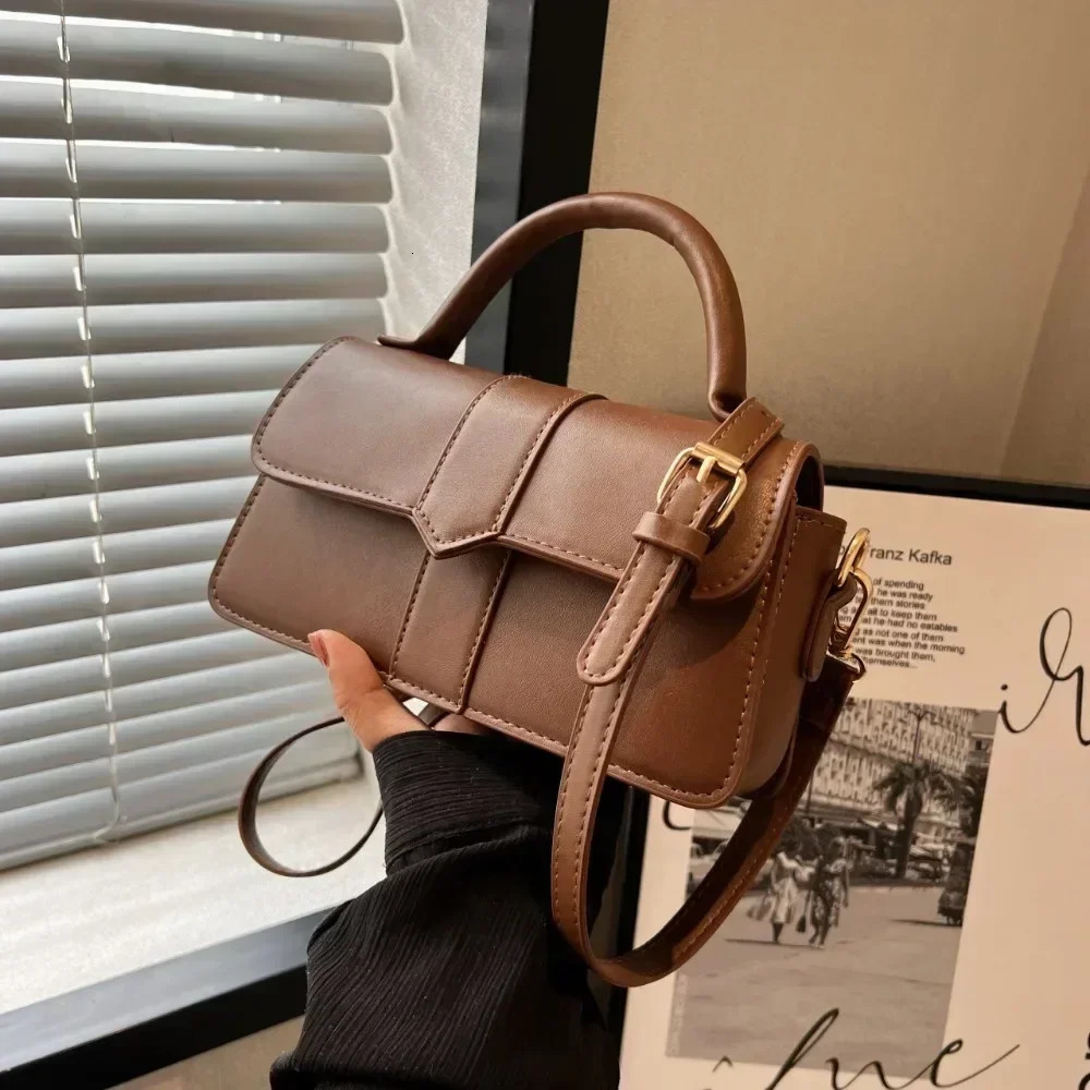 Pu Leather Shoulder Bag for Women Handbag Fashion Crossbody Bags Vintage Underarm Bag Square Satchel 2025 251023