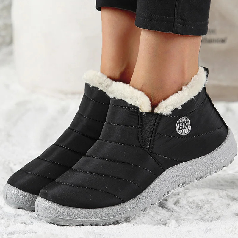 Womens Boots Women Winter Boots Warm Fur Winter Shoes For Women Snow Boots Lightweight Ankle Botas Mujer Black Combat Botines251020