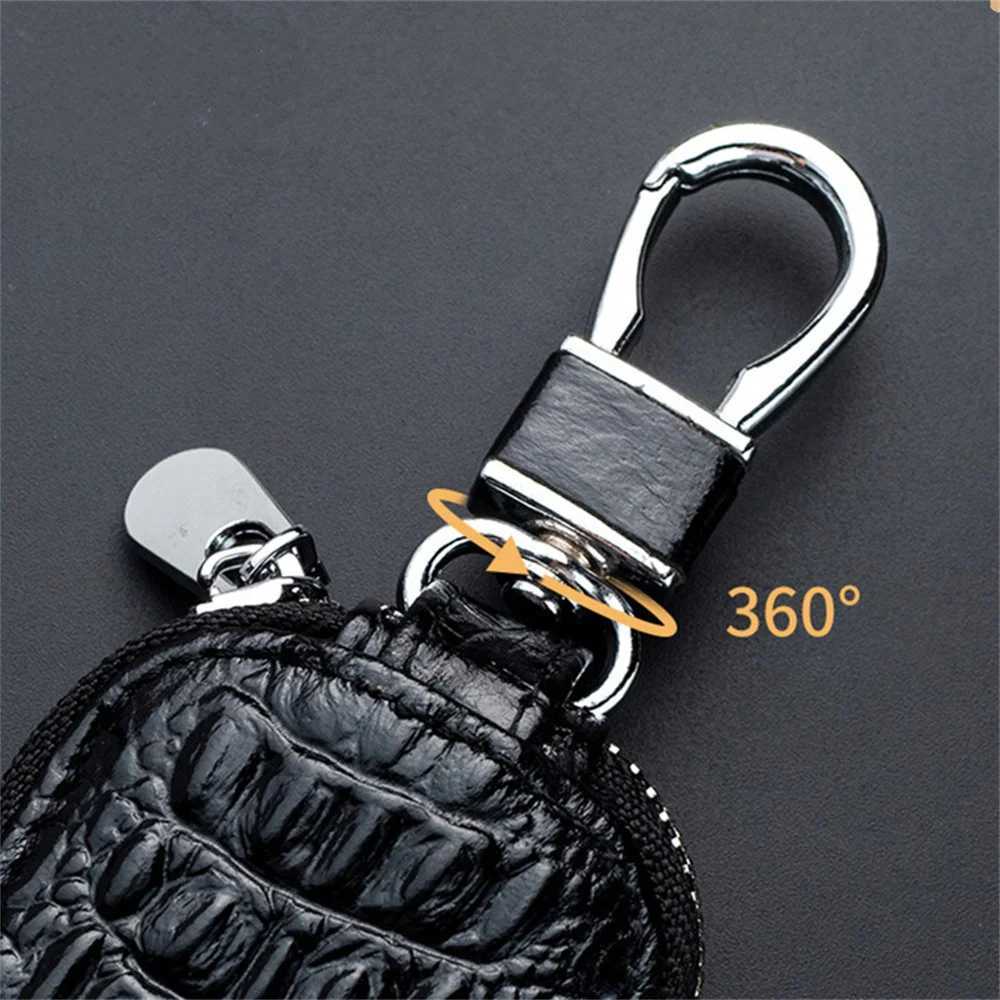 Unisex Leather Key Case For Car Key Wallet Pocket Key Holder Organizer Pouch Keys Organizer Large Capacity Zipper Key Case Bag Z251023