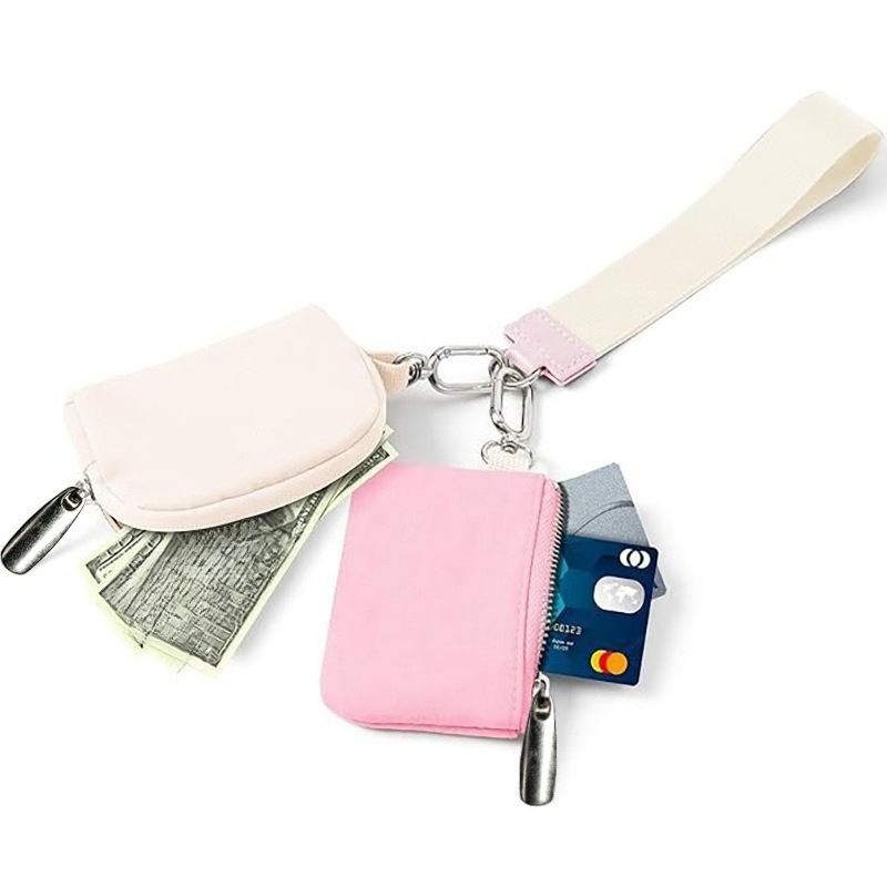 Yoga Bags 20 Colours Bag Dual Pouch Mini Zip Around Wristlet Portable Keychain Wallet Coin Purse Pocket