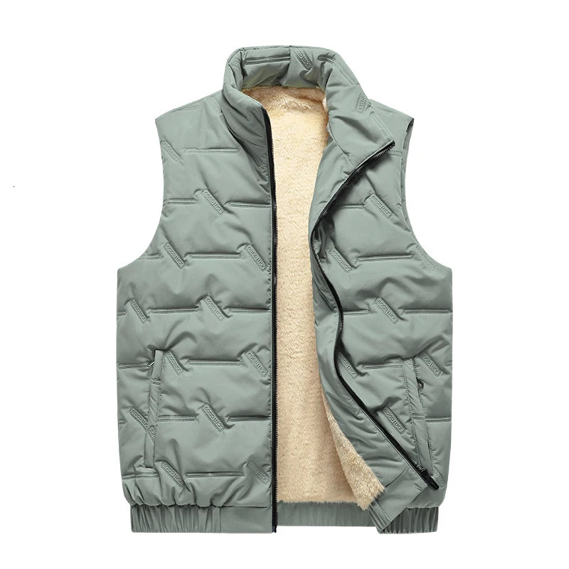 Male Soft Lamb Wool Windproof Vest Winter Waterproof Zipper Vests Coat Waistcoat Cashmere Mens Jacket Sleeveless Down Vest 251020
