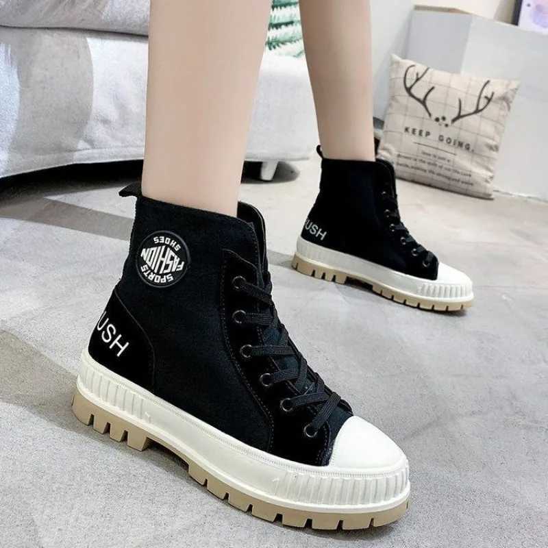Combat Sneakers Elegant with Medium Heels Footwear Punk Style Round Toe Laces Short Shoes for Woman Sports Womens Ankle Boots W251024