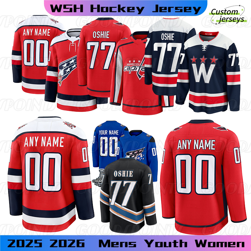 Washiington Hockey Jersey Alex Ovechkin Strome T.J. Oshie Wilson Capitals Jersey John Carlson Charlie Lindgren Logan Thompson Dubois Chychrun Protas hockey Jerseys