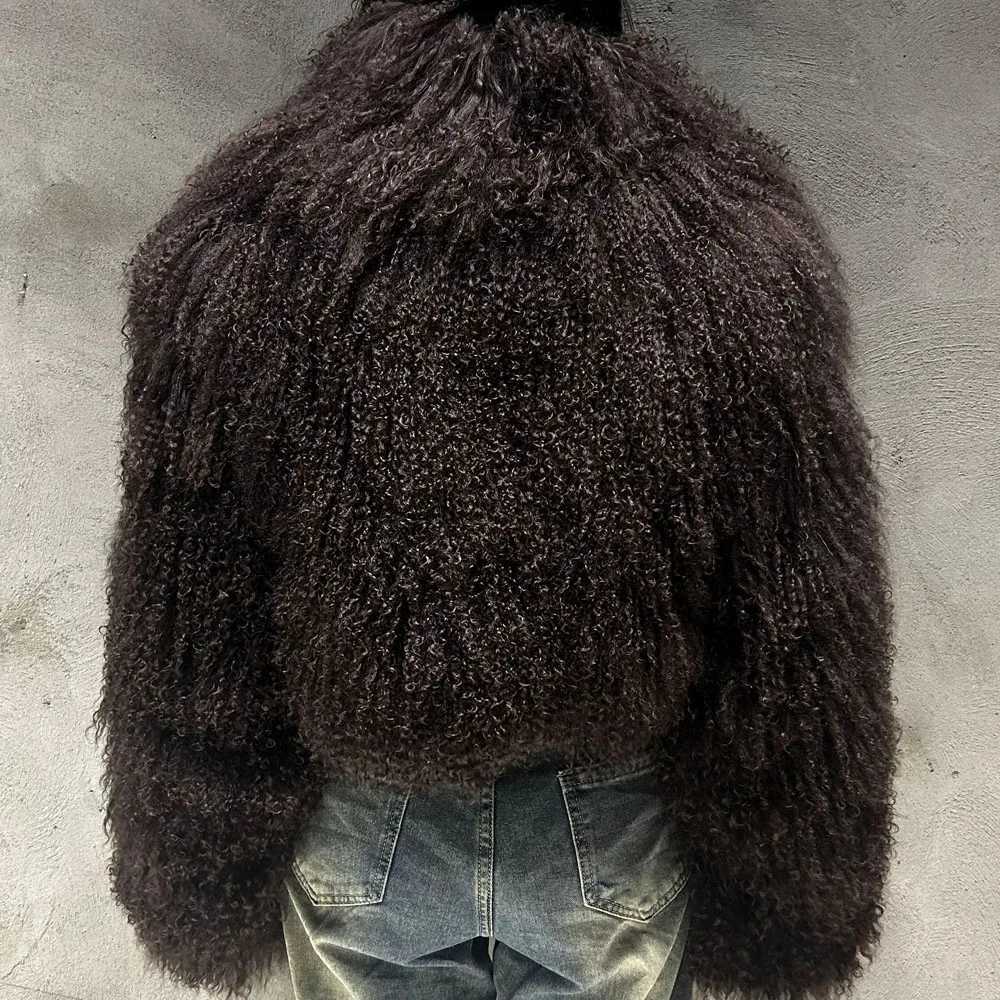 Dark Brown Mongolian Sheep Fur Coat Winter Warm Real Fur Cloth 2024 Natural Sheep Fur Clothes H251024