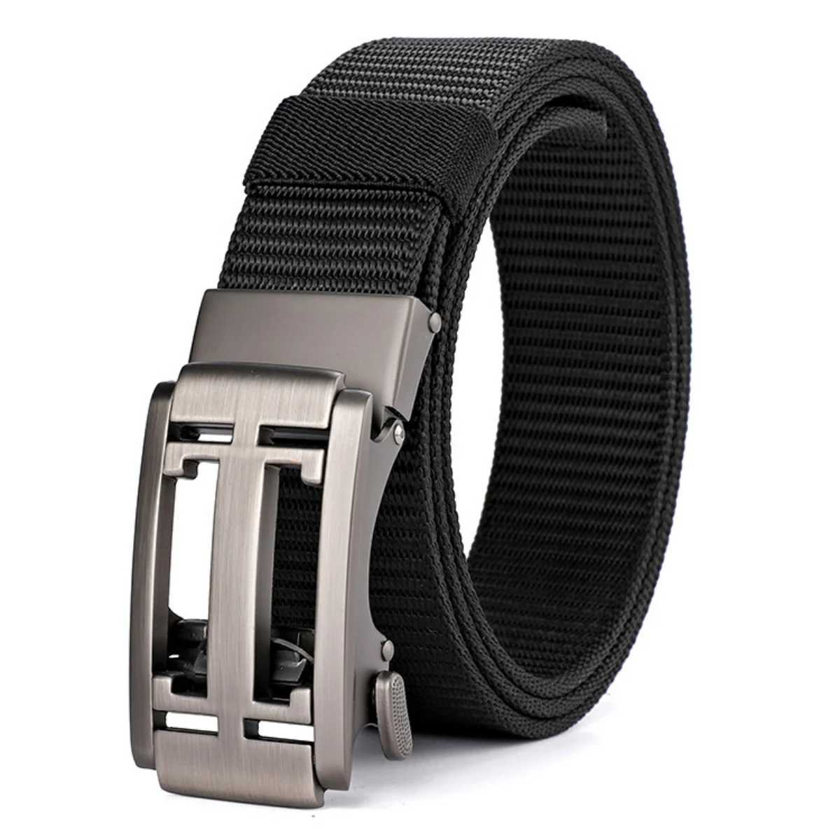 Unisex Belt 4 mm Thick 35 cm Wide Casual Canvas Belt Outdoor Alloy Automatic Buckle Belt C251024