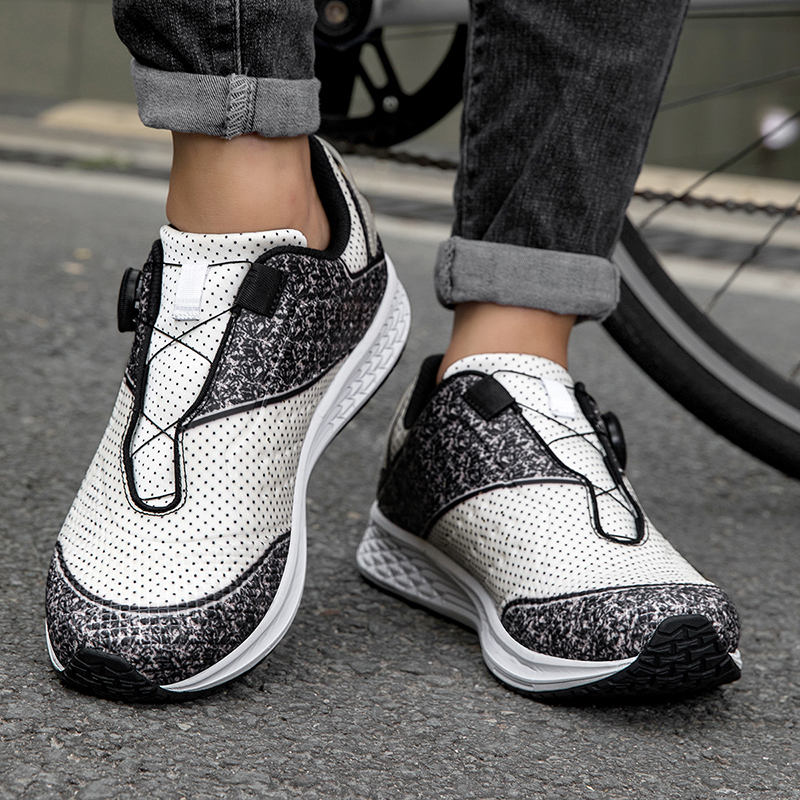 Men's Professional Road Cycling Shoes Sneakers Trainers Lightweight & Soft with Shock Absorption & Non-Slip Sole for Road Riding Sessions