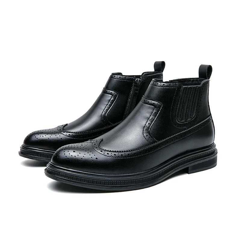 2025 New High Quality Soft Leather Ankle Boots Comfy Fashion Bullock Flat Designer Oxford Dress Shoes Men Casual Leather Boots W251024
