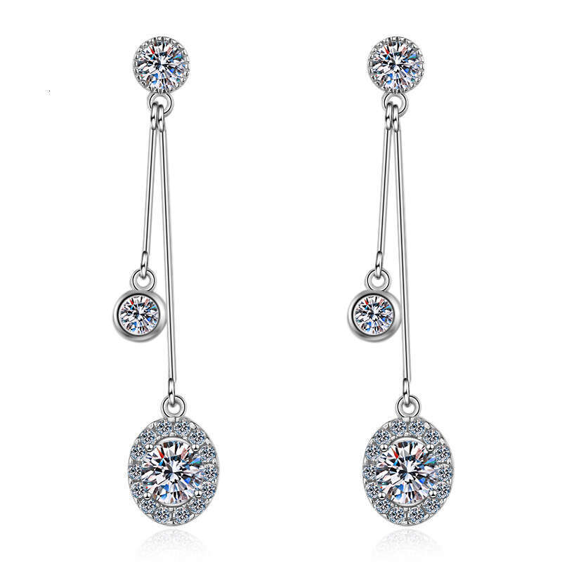 DHCollections-- S Sier for Women Moissanite Simulated 2020 New Style Earrings Personality Versatile Straight
