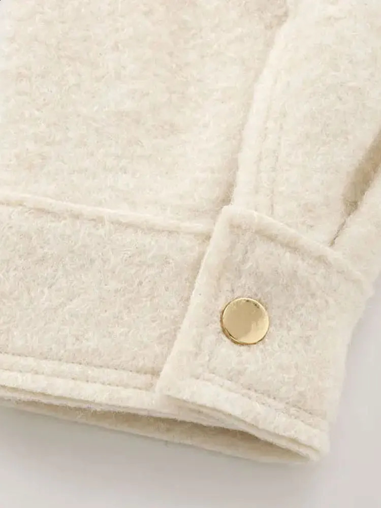 Cropped Jacket with Pockets for Women Long Sleeve Coat Front Zipper Female Outerwear Chic Tops Fashion 251018