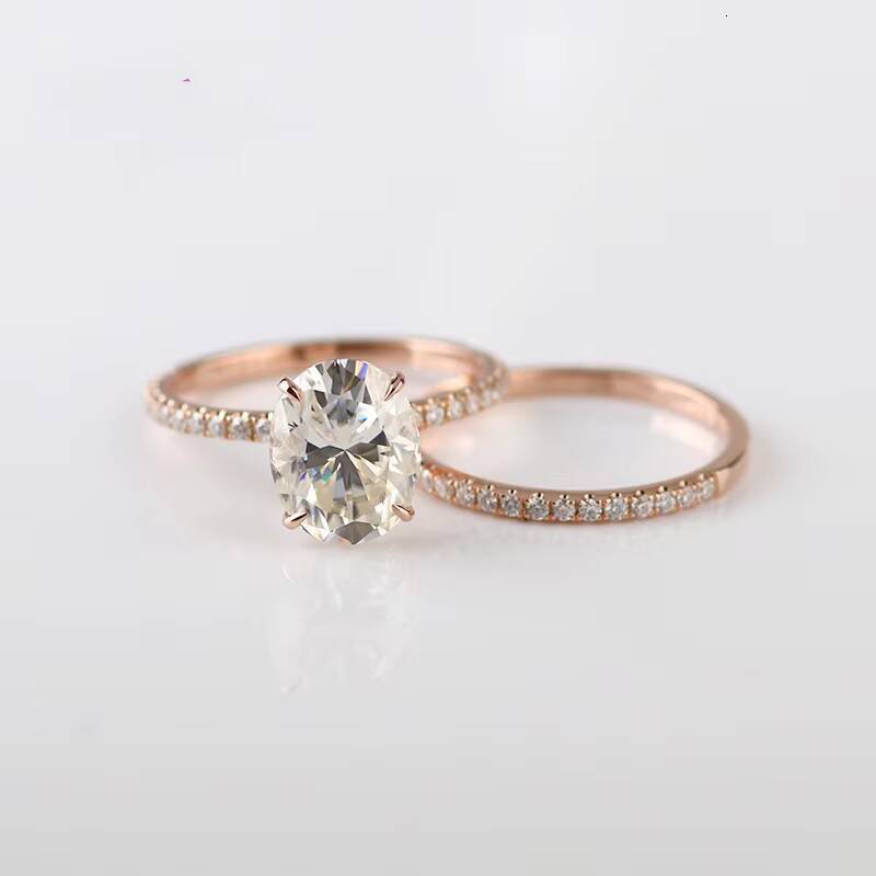 Wholesale White Moissanite Diamond 18k Gold Ring Designs for Girl