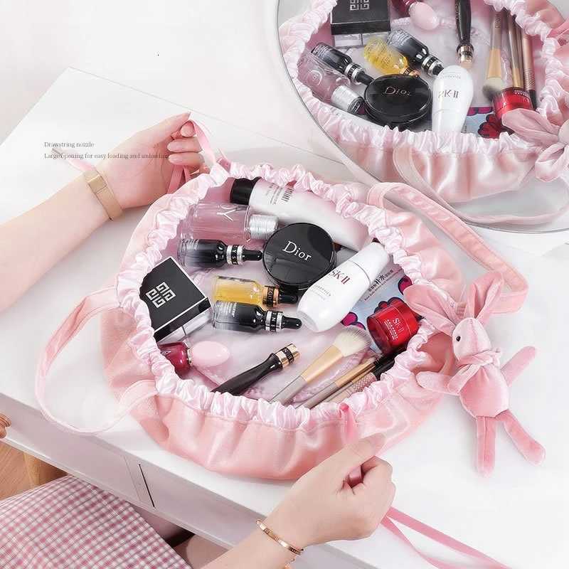 Lazy Makeup Bag Internet Celebrity Female Instagram Style Super Hot Cute Travel Portable Drawstring Toilet and Storage BagT251024