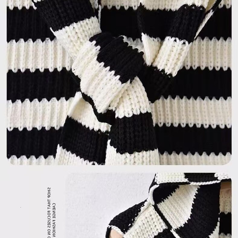 Autumn Winter Large Knitted Hat Scarf Combo for Women Casual Versatile Hooded Shawl Cape Neck Warmer