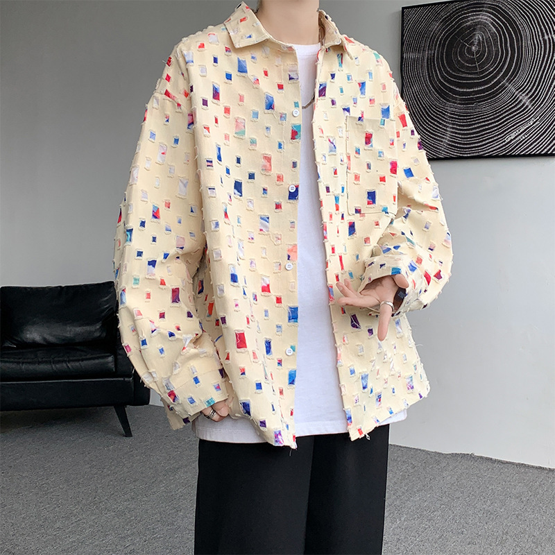 PFHQ Mens Loose Hollow Street Clothing Personalized Cool Outdoor Single Chest Autumn Chic Coat 21F3411 241126