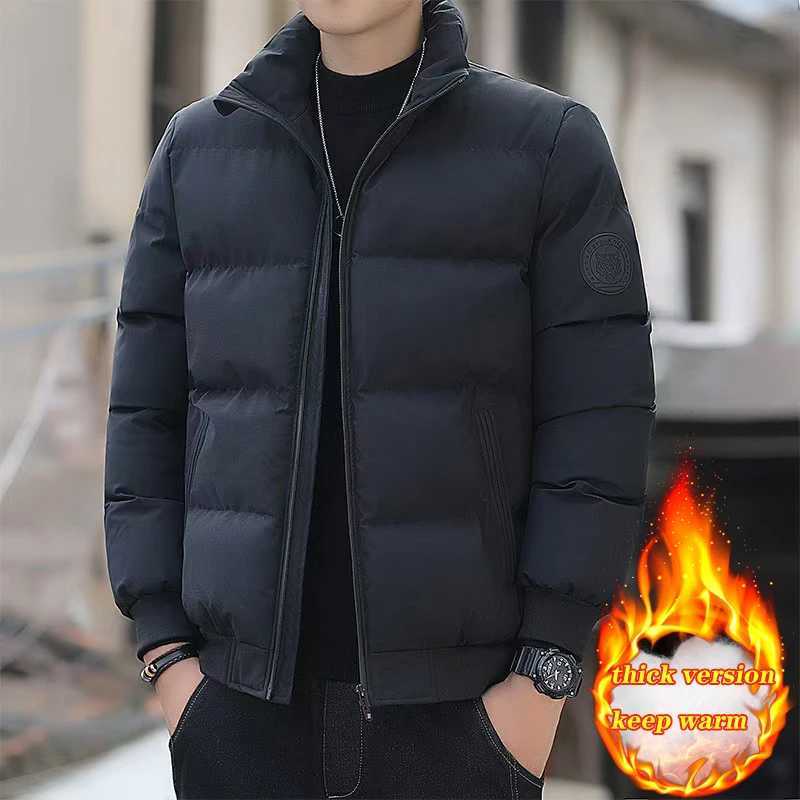Autumn Winter Stand Collar Padded Jacket Mens Thick Warm Fashion Down Parka Coat Men Business Casual Puffer Jackets Clothing Z251024