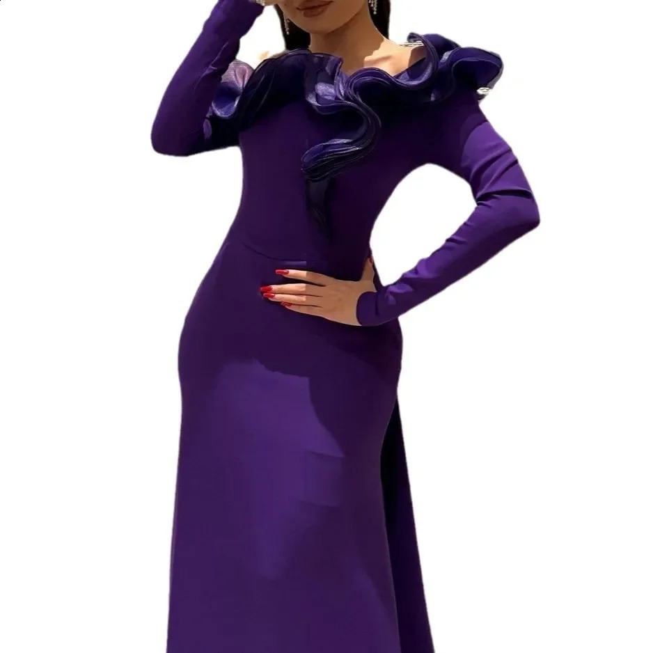 AutumnWinter Womens Evening Dress Sexy Tail Wagon Flower Edge Ballevening Dress CrossBorder Ecommerce 251023