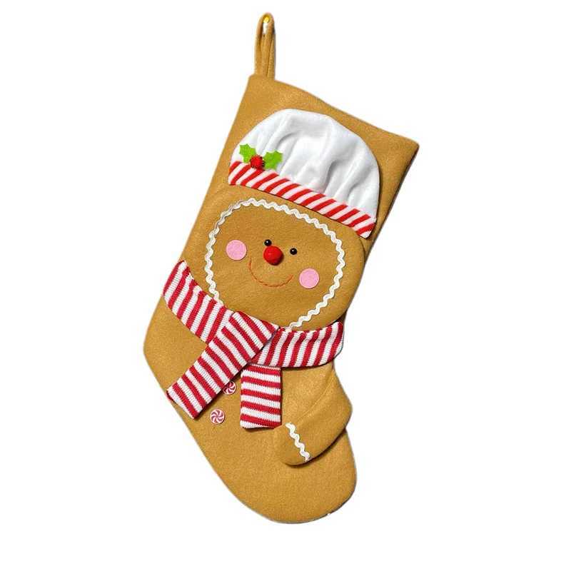Christmas Gingerbread Men Stockings Large Size Personalized Stocking Hanging Decoration for Family Holiday Tree J251024