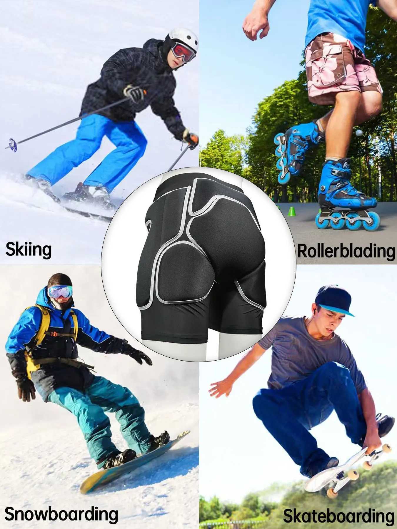 AVIVOR Protective Padded Shorts for SnowboardSkate and SkiFull Protection for HipButt and TailboneW251024