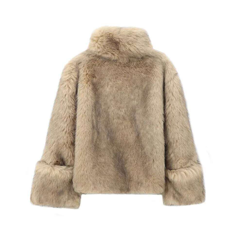 Women Rolled Edge Long Sleeved Minimalist Hoodie For Autumn And Winter New High Neck Fur Short Jacket hoodie