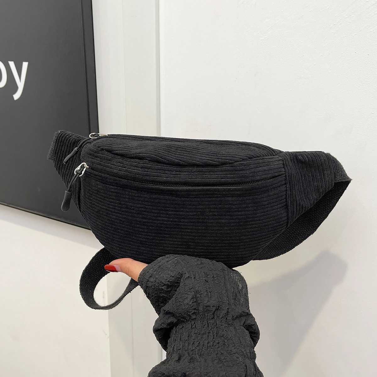 Waist Pack Bags Corduroy Fanny Pack Street Style Chest Bag Fashion Shoulder Crossbody Bags Casual Waist Belt BagL251024