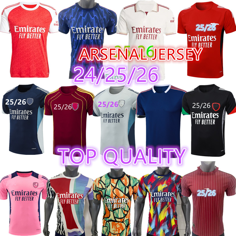 23 24 25 26 Arsen gunner soccer jerseys Fans MARTINELLI SMITH ROWE SAKA 2025 2026 football training jersey Men ODEGAARD G.JESUS FABIO VIEIRA ZINCHENKO SALIBA PEPE