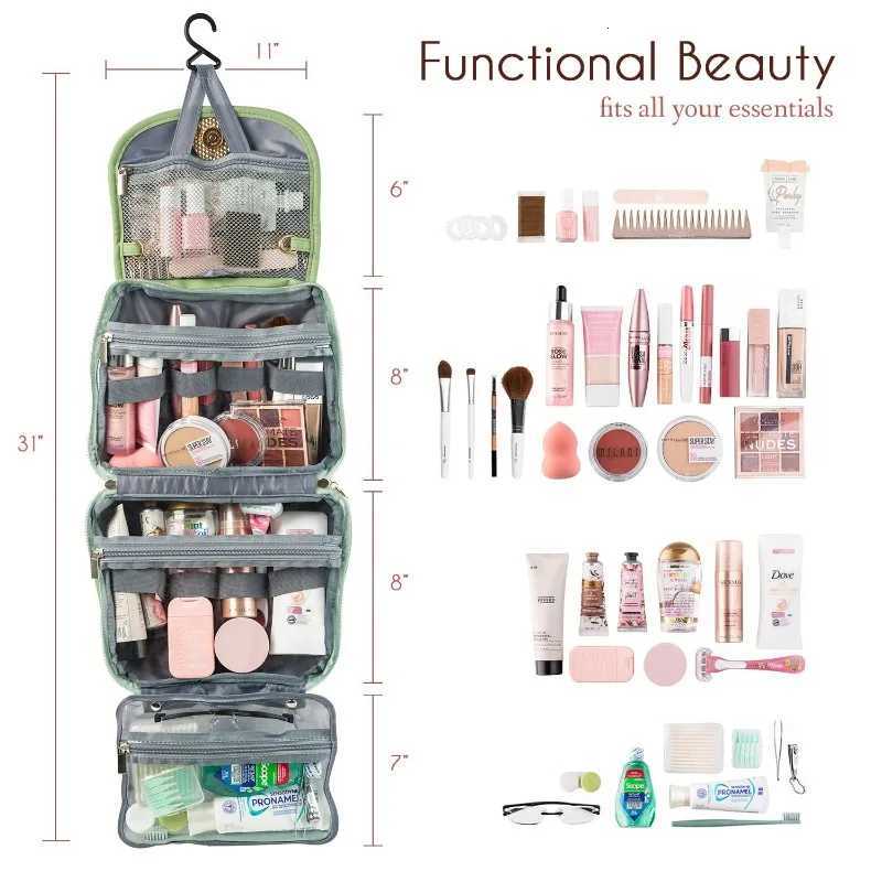 Toiletry Bag Hanging Travel Organizer for Women Multifunctional Makeup Cosmetic Case for Toiletries Accessories WaterresistantT251024