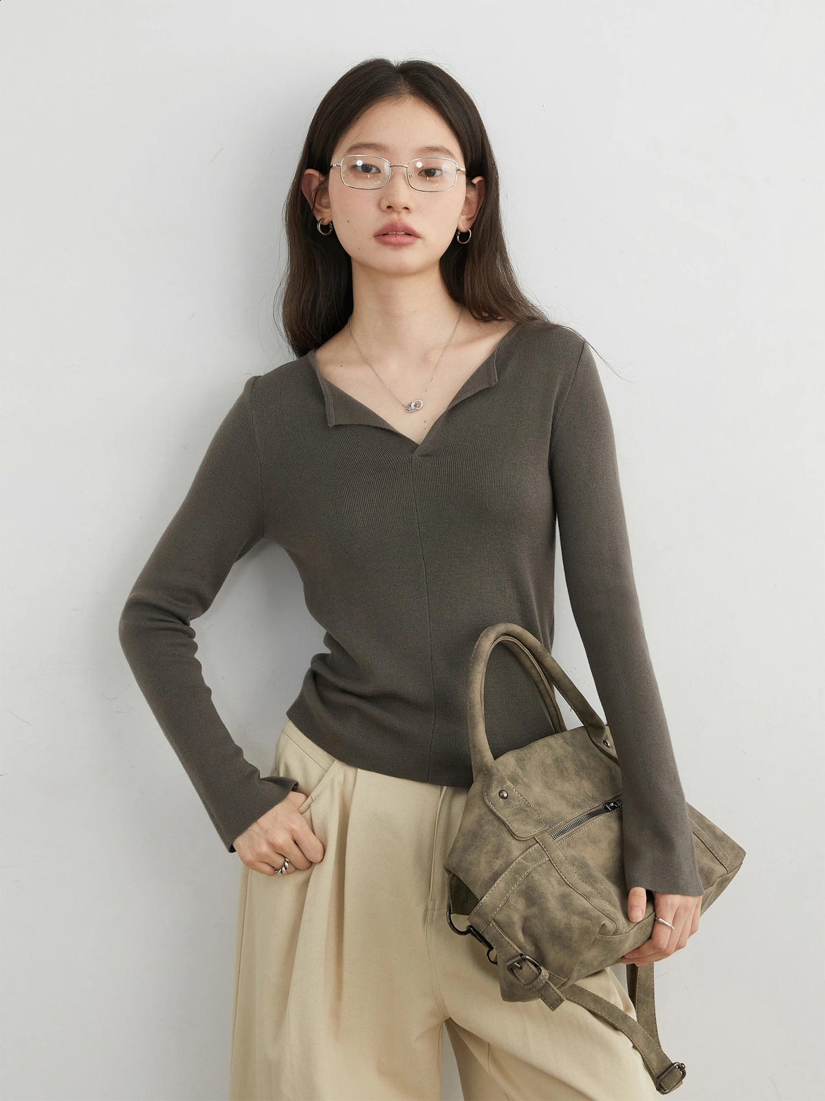 CHIC VEN Women Pullovers Solid Long Sleeved Casual Retro Knitted Sweater Slim Fit Female Tops Spring Autumn 251023