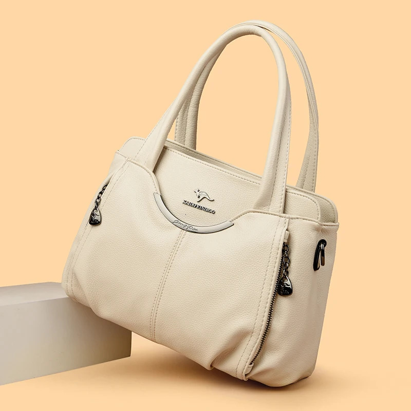 2024 Multi Pocket Womens Handbag High Quality Soft Leather Female Shoulder Bag er Girl Tote Bolsas Sac A Main 251023