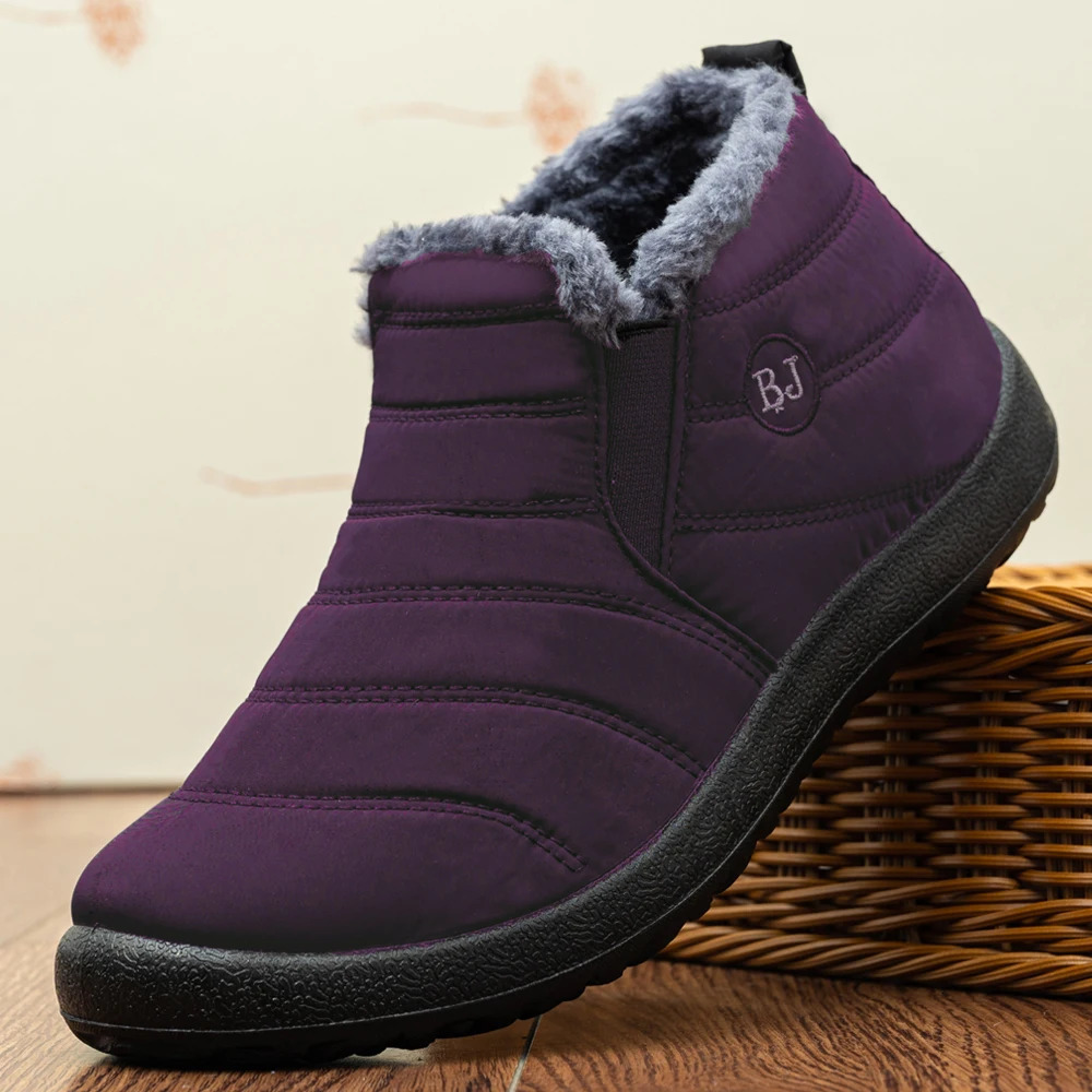 Men Boots Waterproof Winter Boots Lightweight Snow Boots Warm Fur Men Shoes Plus Size 47 Unisex Ankle Boots Slip on Casual Shoes251020