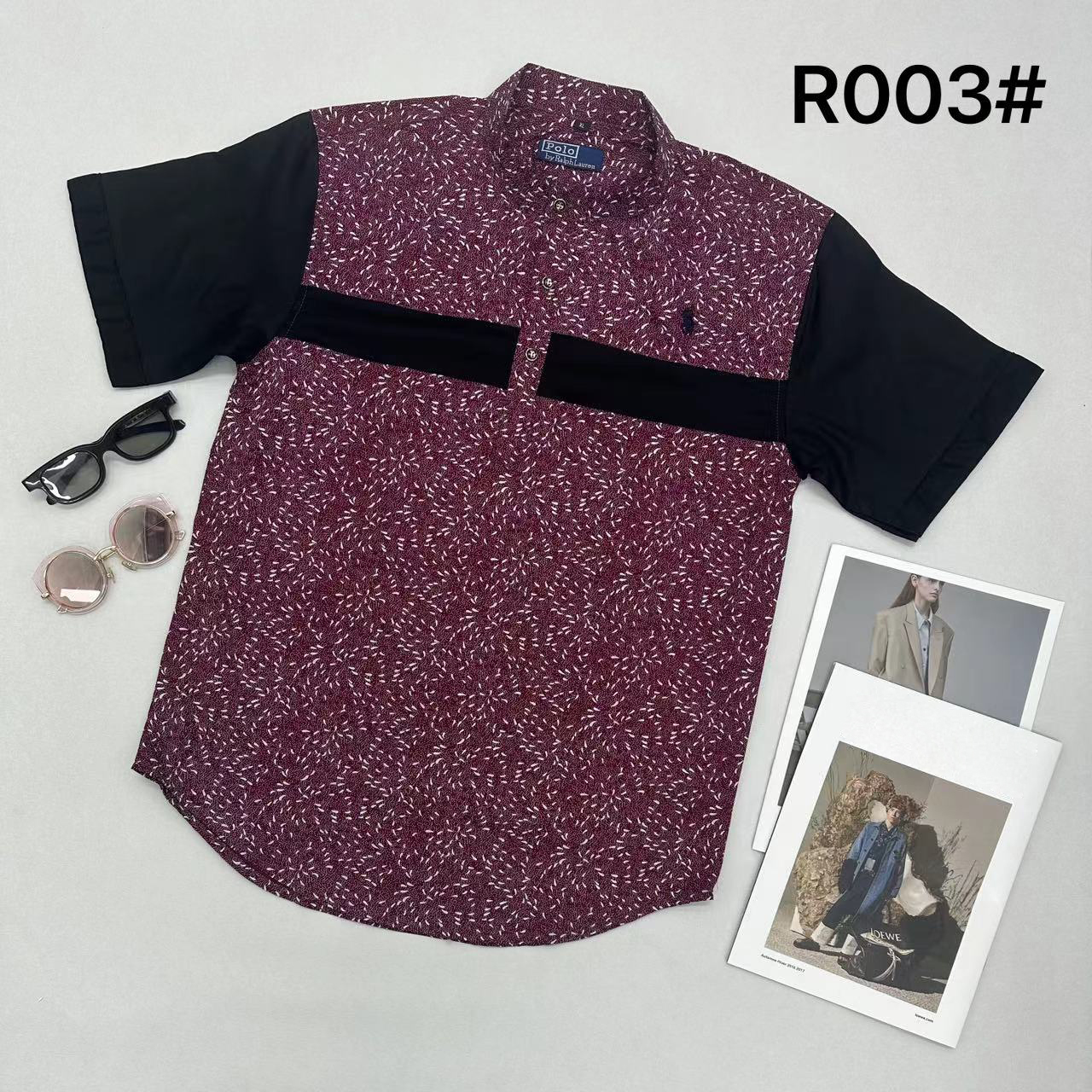 Men's Loose Printed Cotton Shirt - 100% Cotton, Breathable Soft, Trendy Printed Pattern, Casual Short Sleeve Shirt for Daily & Holiday(R003) - NO