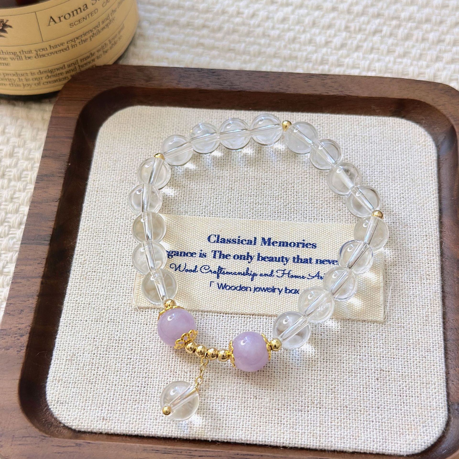 Lavender Amethyst Tassel Bracelet for Women - Single Loop Fashion Hand Chain