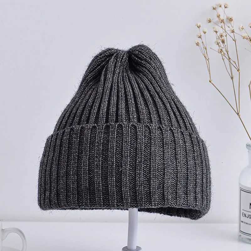 Baby Kids Ribbed Knitted Beanie Hats For Girls Boys Casual Toddlers Windproof Cap 6M4Years Baby Photography Props AccessoriesL251024