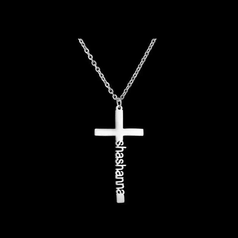 Personalized Name Cross Necklace Custom Stainl Steel Gold Necklace Cross Pendant Simple Design Fashion Jewelry Birtay GiftXJ251024